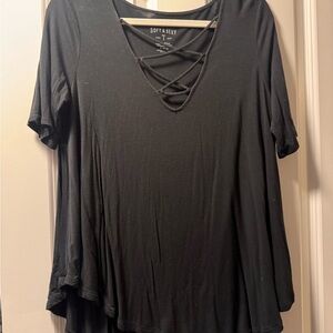 American Eagle Outfitters Black Short Sleeve Top